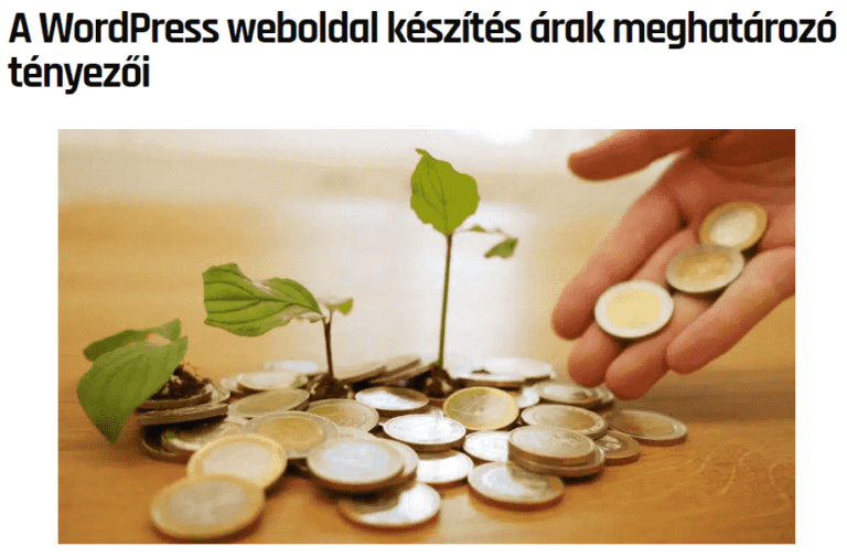 WordPress weboldal készítés árak